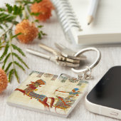 古代エジプトのファラオ暴れII馬パピルス キーホルダー (正面右)