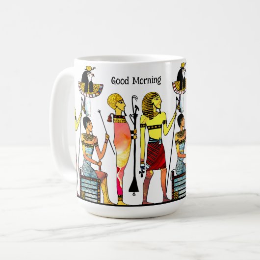 古代エジプトのファラオ様式の豪華な装飾 コーヒーマグカップ (正面左)