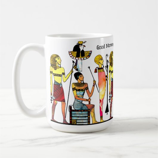 古代エジプトのファラオ様式の豪華な装飾 コーヒーマグカップ (左)