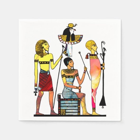 古代エジプトのファラオ様式の豪華な装飾 スタンダードカクテルナプキン (正面)