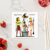 古代エジプトのファラオ様式の豪華な装飾 スタンダードカクテルナプキン (インサイチュ)