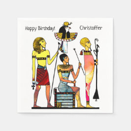 古代エジプトのファラオ様式の豪華な装飾 スタンダードカクテルナプキン