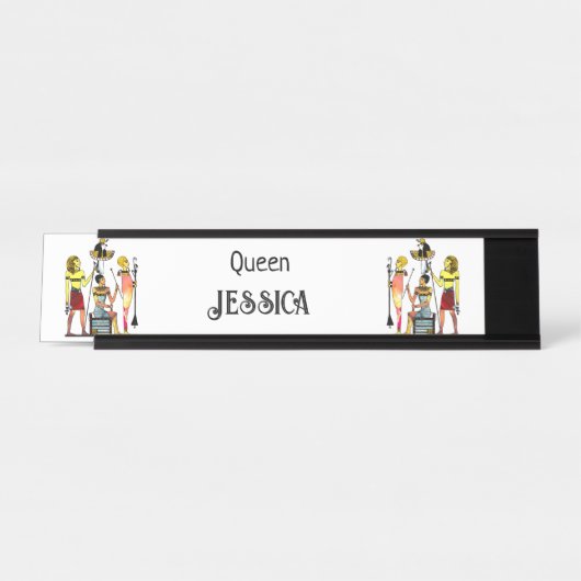 古代エジプトのファラオ様式の豪華な装飾 デスクネームプレート (正面)