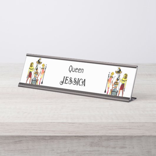 古代エジプトのファラオ様式の豪華な装飾 デスクネームプレート (正面)