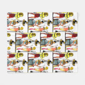 古代エジプトのファラオ様式の豪華な装飾 フリースブランケット (正面(横))