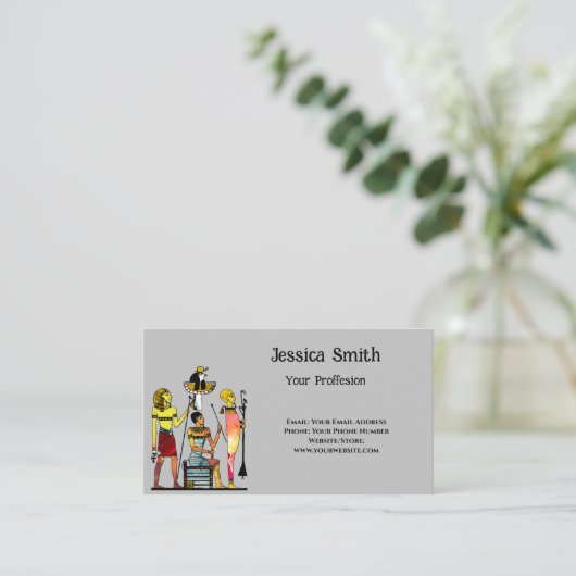 古代エジプトのファラオ様式の豪華な装飾 名刺 (スタンド正面)