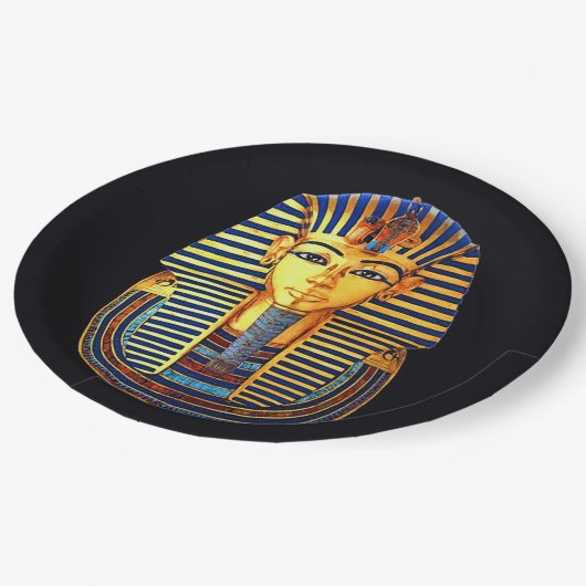 古代エジプトのファラオ王トゥタンカームン ペーパープレート (アングル)