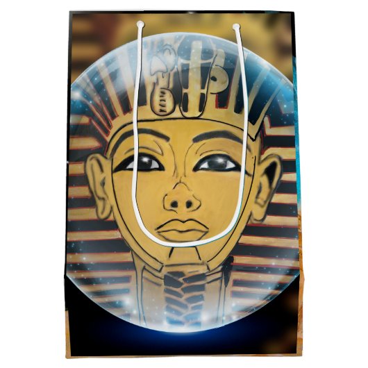 古代エジプトのファラオ王 ミディアムペーパーバッグ (裏面)