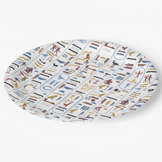 古代エジプトのファラオ象形文字 ペーパープレート (アングル)