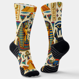 古代エジプトのファラオ スカラベ ハヤブサのモチーフ ソックス