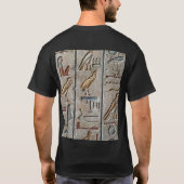 古代エジプトのファラオ ヒエログリフ 彫刻 テキスト Tシャツ (裏面)