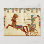 古代エジプトのファラオ、ラメセス2世のカラフルな絵 ポストカード (正面)