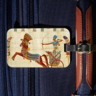古代エジプトのファラオ、ラメセス2世のカラフルな絵 ラゲッジタグ