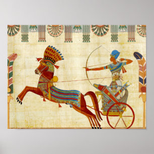 古代エジプトのファラオ ラメセス2世 カラフルな絵 ポスター