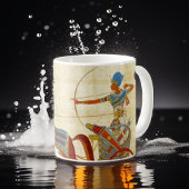 古代エジプトのファラオ ラメセス2世 馬 パピルス コーヒーマグカップ