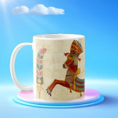 古代エジプトのファラオ ラメセス2世 馬 パピルス コーヒーマグカップ
