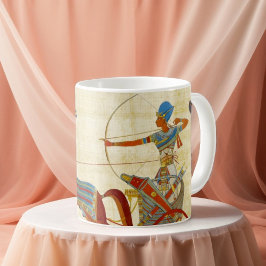 古代エジプトのファラオ ラメセス2世 馬 パピルス コーヒーマグカップ
