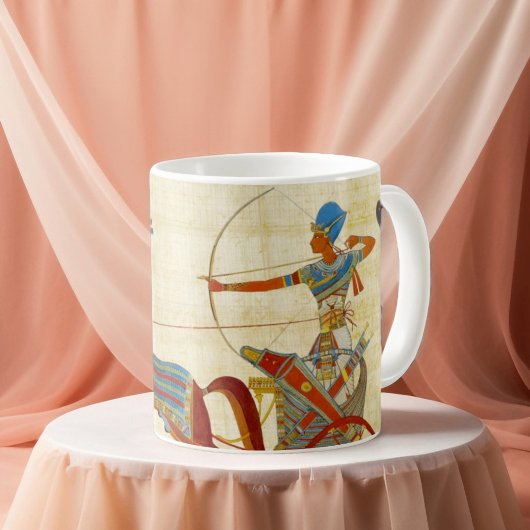 古代エジプトのファラオ ラメセス2世 馬 パピルス コーヒーマグカップ