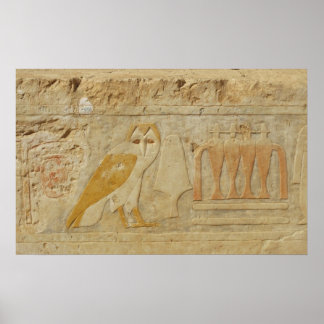 古代エジプトのフクロウ象形文字 ポスター