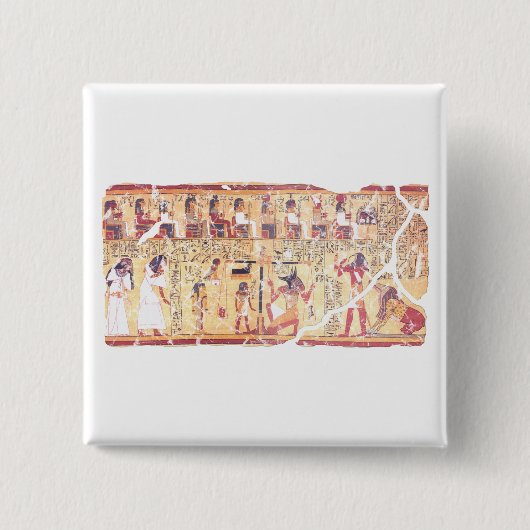 古代エジプトのヘア計量死者の書 缶バッジ (正面)