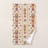 古代エジプトのミイラの加工品オレンジブルー バスタオルセット (ハンドタオル)