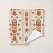 古代エジプトのミイラの加工品オレンジブルー バスタオルセット (ウォッシュタオル)