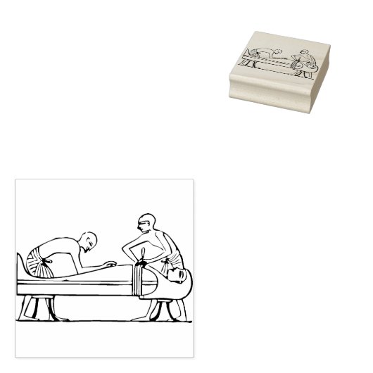 古代エジプトのミイラ2イラストレーションアートスタンプ ラバースタンプ (押印)