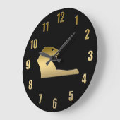 古代エジプトのライオン-女神Sekhmet ラージ壁時計 (傾斜)