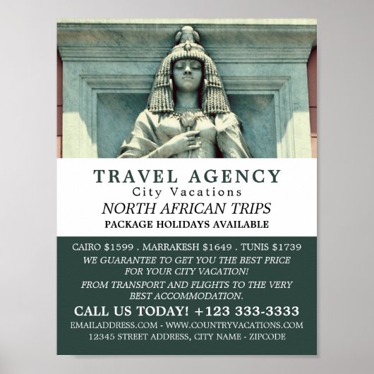 古代エジプトの像、カイロ、旅行代理店 ポスター (正面)