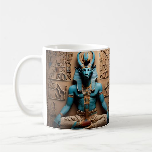 古代エジプトの創造神Khnum コーヒーマグカップ (左)