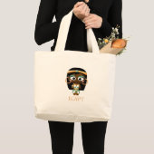 古代エジプトの女の子 ラージトートバッグ (正面(商品))