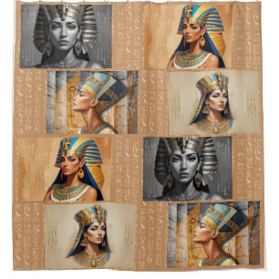 古代エジプトの女王たち – 伝統 シャワーカーテン