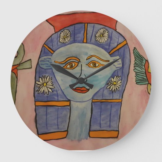 古代エジプトの女神の時計 ラージ壁時計 (正面)