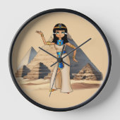 古代エジプトの女神イシス羽ばたくスマホケース 壁時計 (正面)
