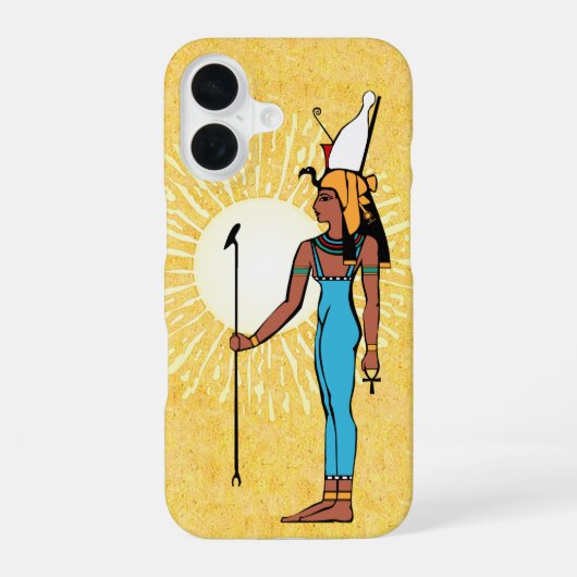 古代エジプトの女神ムト iPhone 16ケース (裏面)