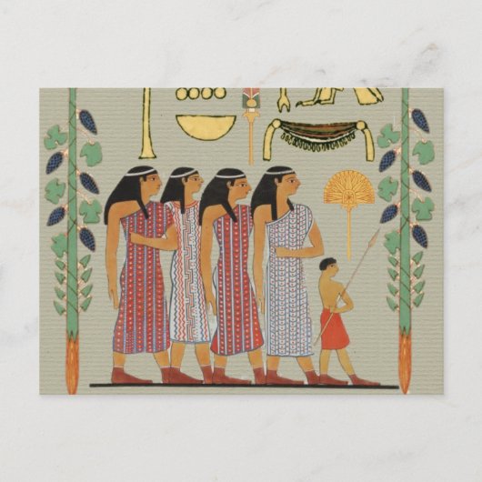 古代エジプトの巨大なファラオのカラフルな絵画 ポストカード (正面)