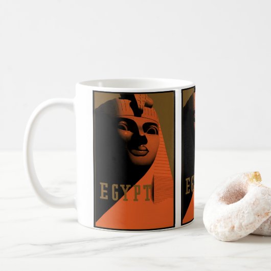 古代エジプトの旅のポスター - スフィンクス、アフリカ コーヒーマグカップ (ドーナツ)