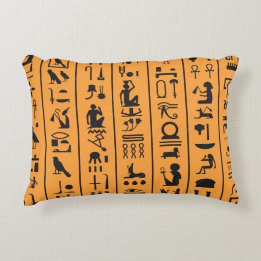 古代エジプトの書士の筆跡 オーカー色の砂漠 アクセントクッション (正面)