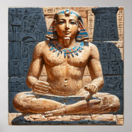 古代エジプトの書記者像 ポスター