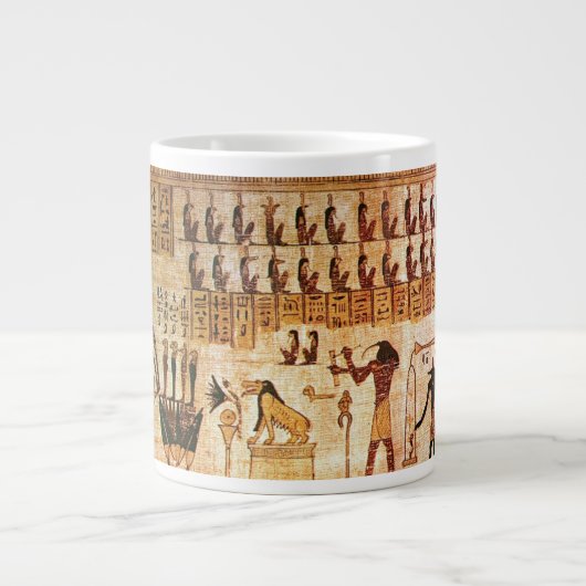 古代エジプトの死の裁判を司るマアトの女神 ジャンボコーヒーマグカップ (正面)