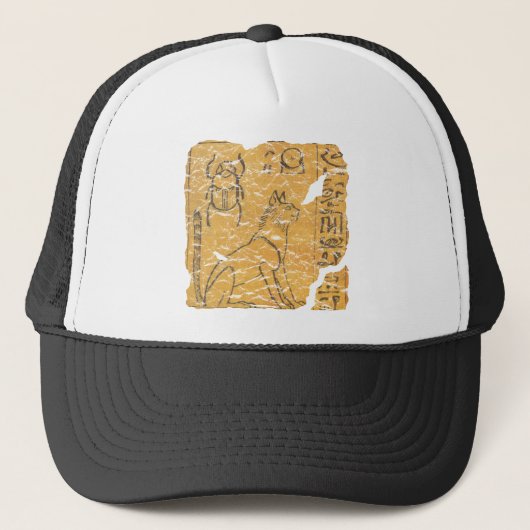 古代エジプトの猫とスカラブ キャップ (正面)