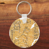 古代エジプトの猫とスカラブ キーホルダー (正面)