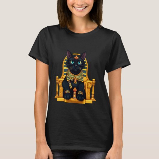 古代エジプトの猫の女王 Tシャツ (正面)