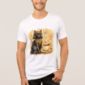 古代エジプトの猫 バステト 神話デザイン トライブレンドTシャツ (正面)