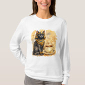 古代エジプトの猫 バステト 神話デザイン Tシャツ (正面)
