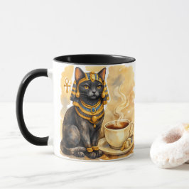 古代エジプトの猫 神秘的なバステトアート マグカップ
