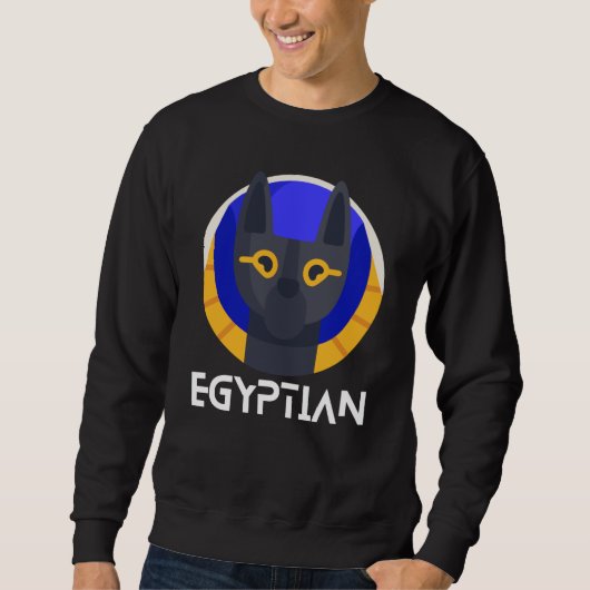古代エジプトの猫Tシャツ スウェットシャツ (正面)