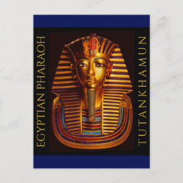 古代エジプトの王トゥタンカーメンの金の副葬マスク ポストカード