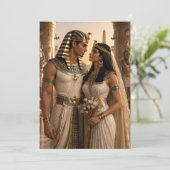 古代エジプトの王族ファラオ夫婦の結婚式に サンキューカード (スタンド正面)