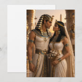 古代エジプトの王族ファラオ夫婦の結婚式に サンキューカード (正面/裏面)